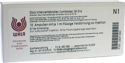 DISCI intervertebrales lumbales GL D 6 Ampullen