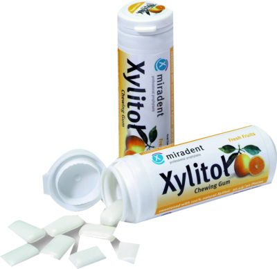 MIRADENT Xylitol Chewing Gum Frucht